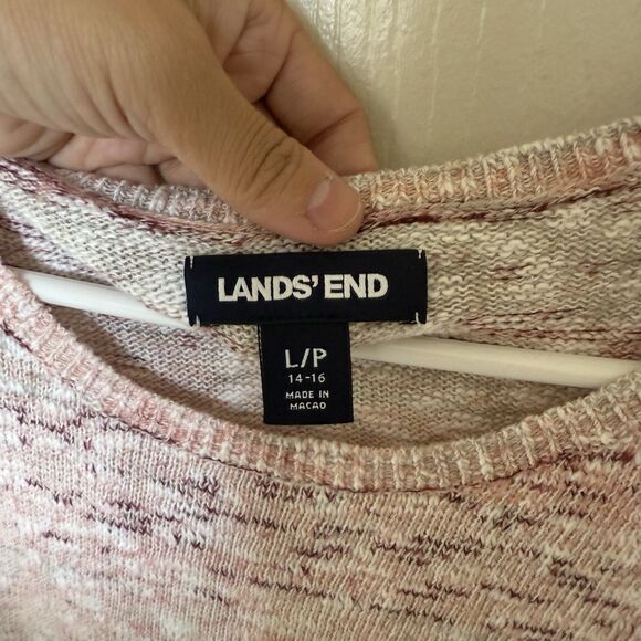 Land’s End Women’s Cotton Blend Ombre Heather Pullover Sweater Casual Basic LP - Picture 2 of 11